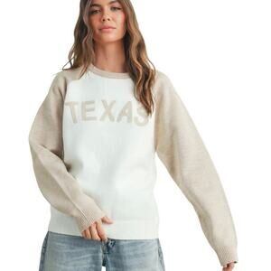 Butterhelen LONG SLEEVE WOMENS MULTI COLOR TEXAS GRAPHIC SWEATER SMALL